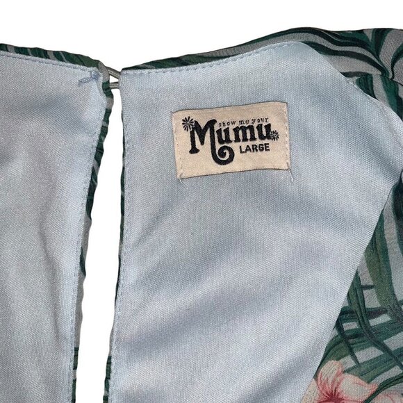 Show me your Mumu Women's L Large Riri Romper Hanalei Dream V-Neck Palm Print - Picture 6 of 8